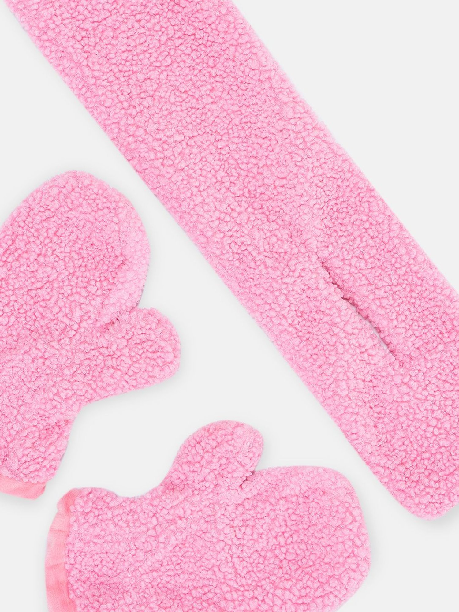 Pantaloons Junior Pink Solid Glove Muffler Set