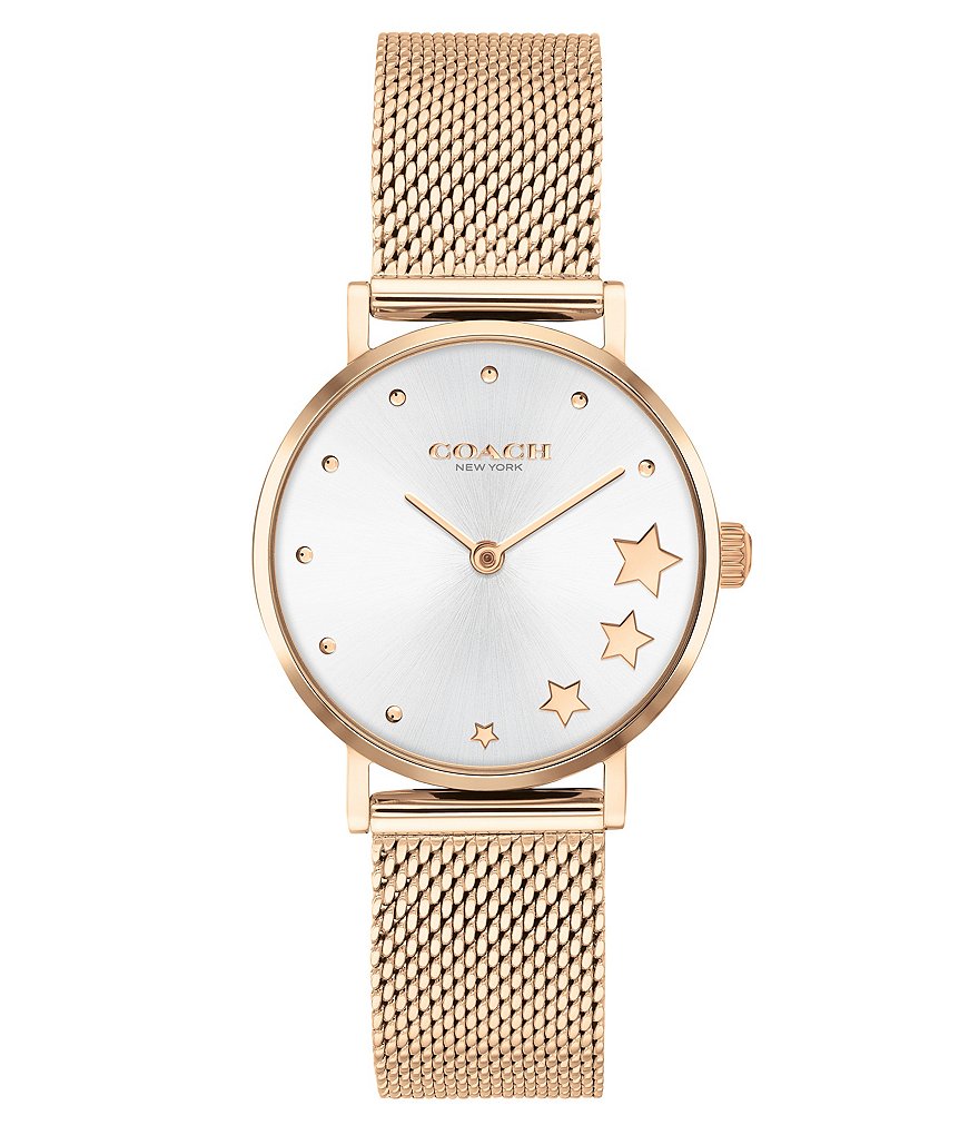 COACH Perry Star Rose Gold Mesh Ladies Watch