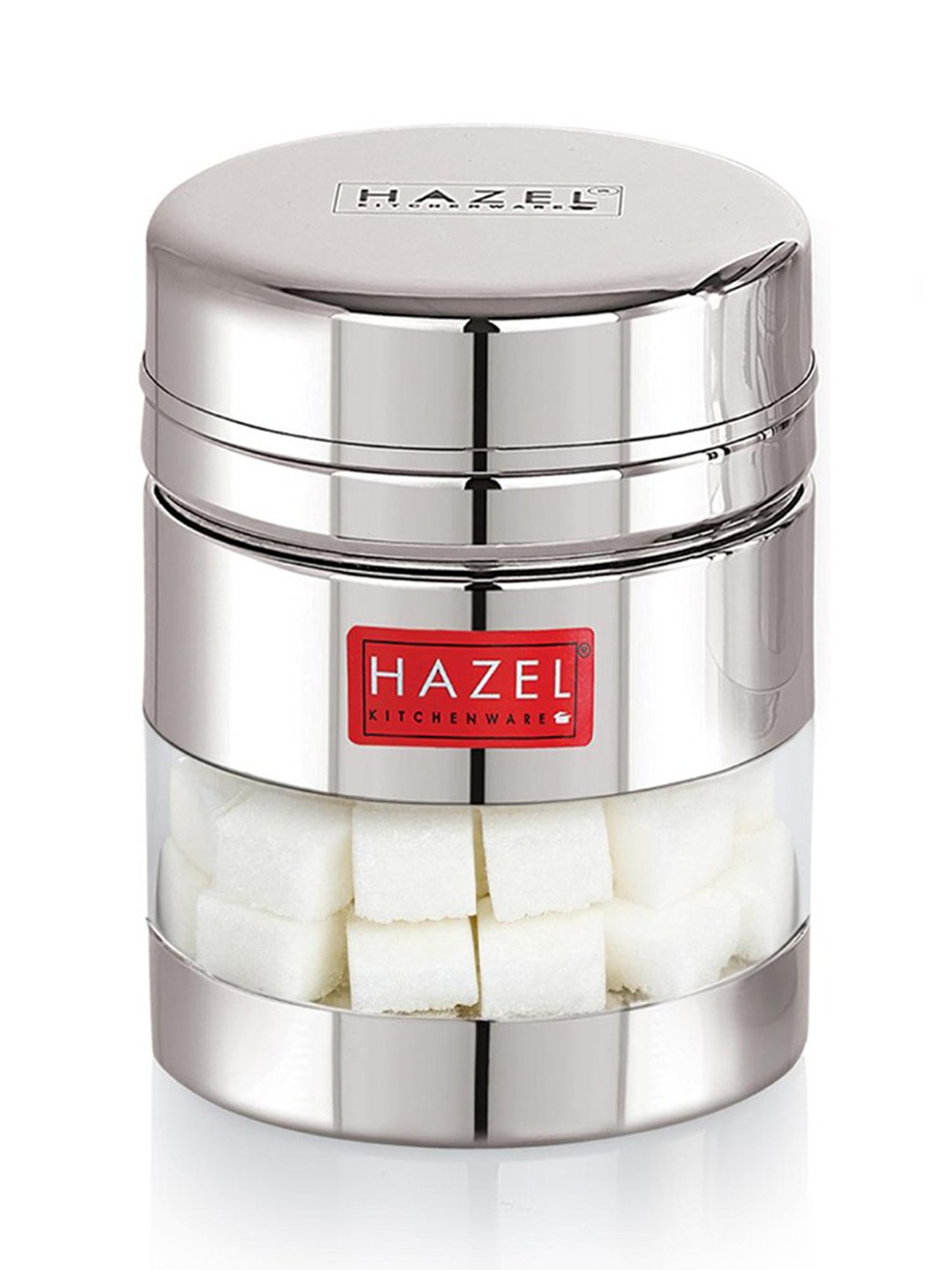 HAZEL Silver Stainless Steel Transparent Air Tight Container 400 ml