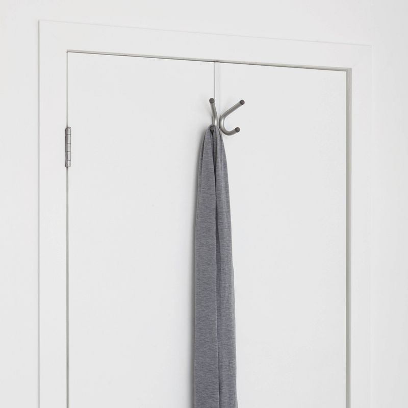 Brella Over the Door Double Hook Nickel - Loft by Umbra