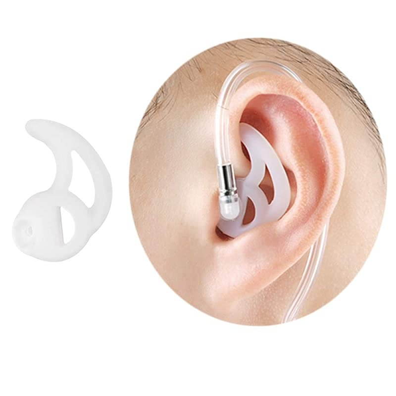 Ear Mold for Two-Way Radio Replacement Earmold Earpiece Earbud Acoustic Coil Tube Headset (Fin Shape,2 Pairs Large,3.0cm)