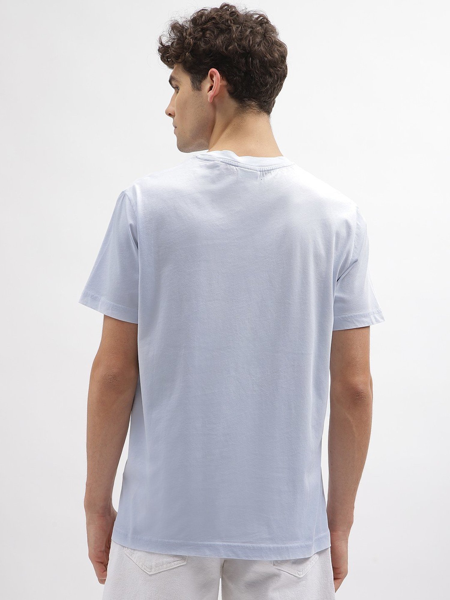 Gant Blue Cotton Relaxed Fit Printed T-Shirt
