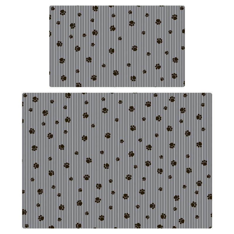 Drymate Multi-Use Paw Stripe Pet Mat Set - Gray (2ct)