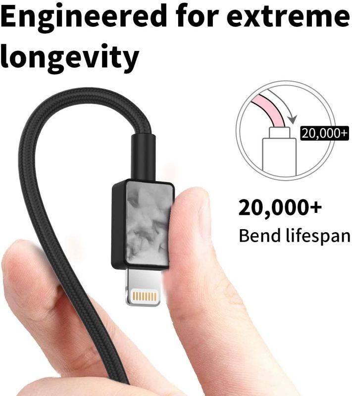 iFory Lightning Cable, iPhone Charger [Apple MFi Certified / 3ft 2 Pack/Black] Fast Charging Cord Compatible with iPhone 11 Pro Max, 11 Pro, X, Xs, Xr, Xs Max, 8/8 Plus, 7/7 Plus