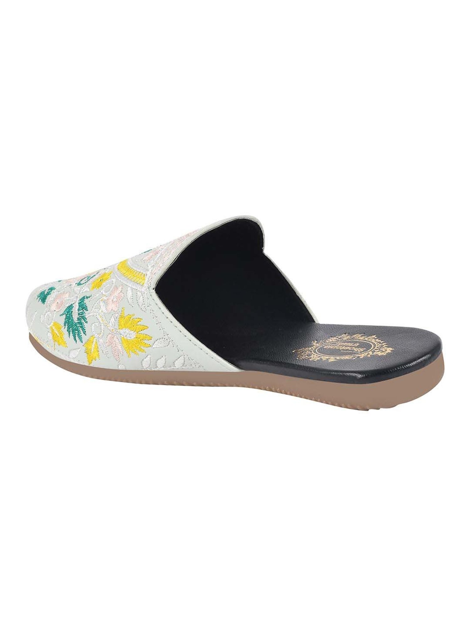 Shoetopia Kids Mint Green & Yellow Mule Shoes