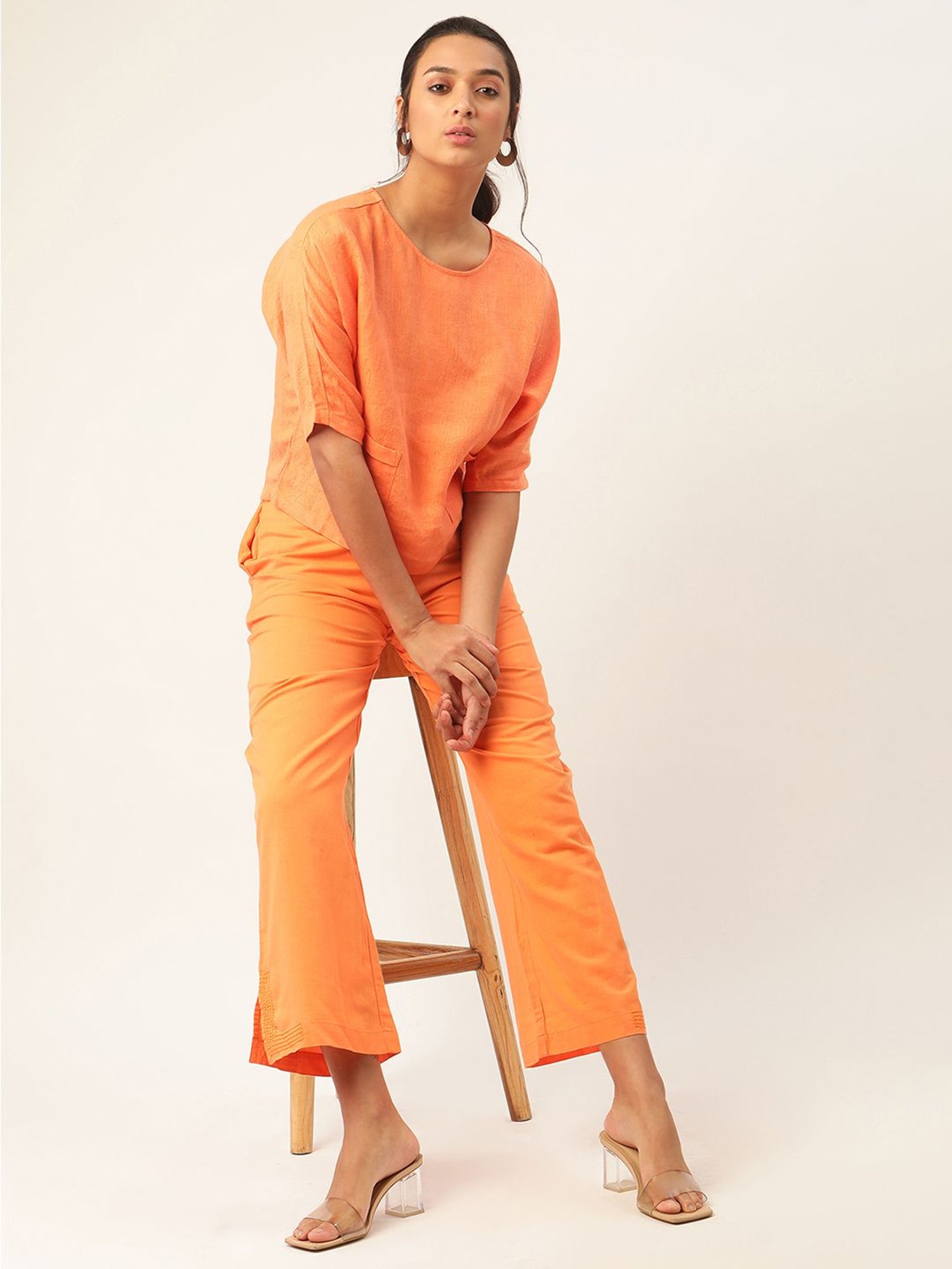 Rooted Orange Regular Fit Trousers