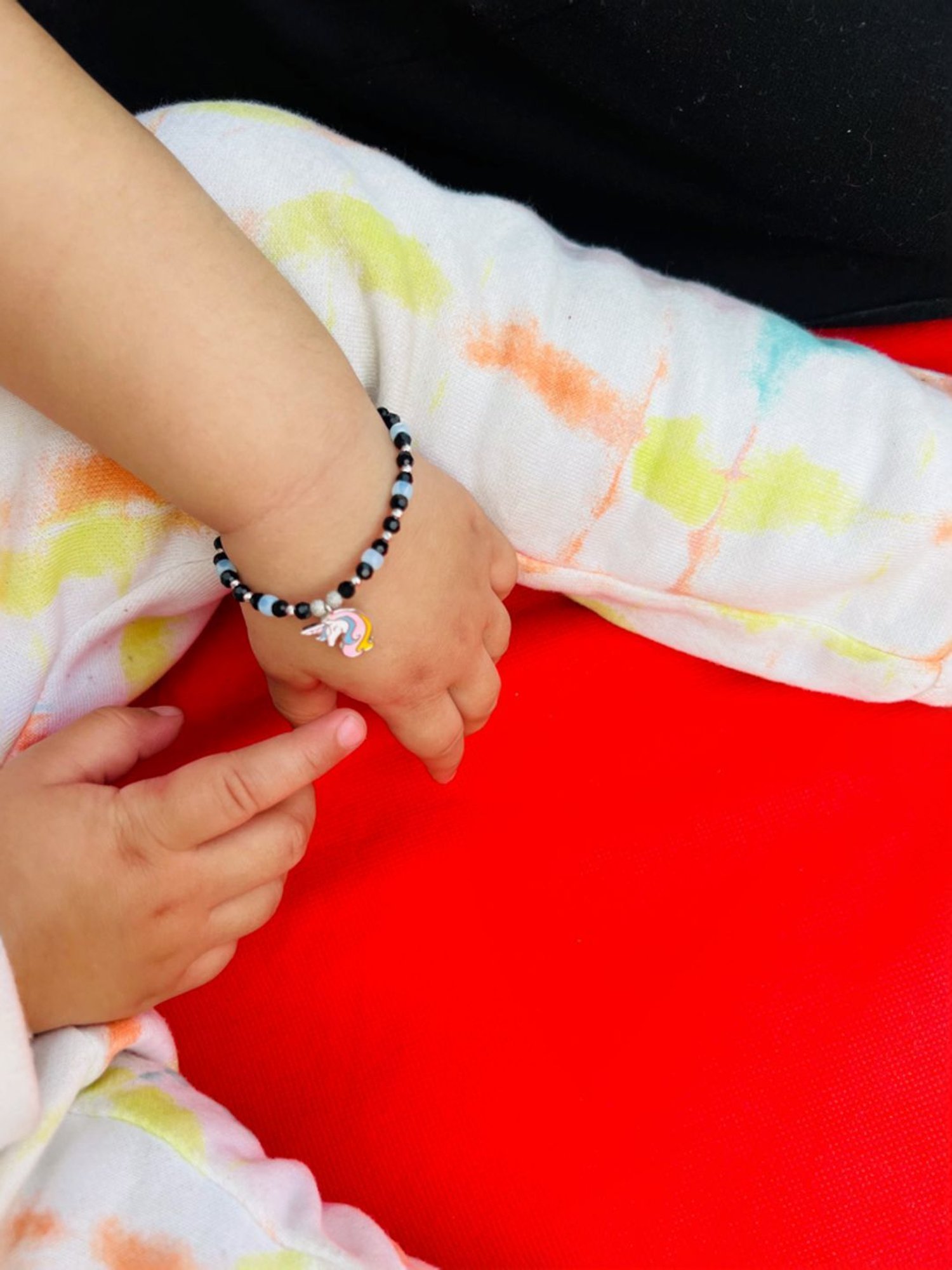 Arte Jewels 925 Sterling Silver Unicorn Initial Beads Bracelet for Baby Girls & Boys