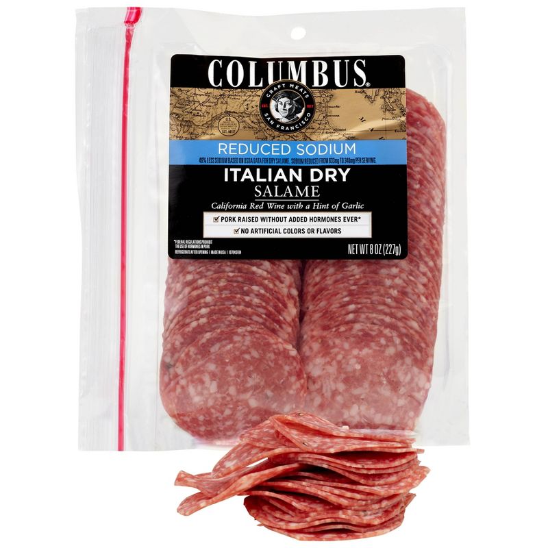 Columbus Reduced Sodium Italian Dry Salame Deli Meats - 8oz