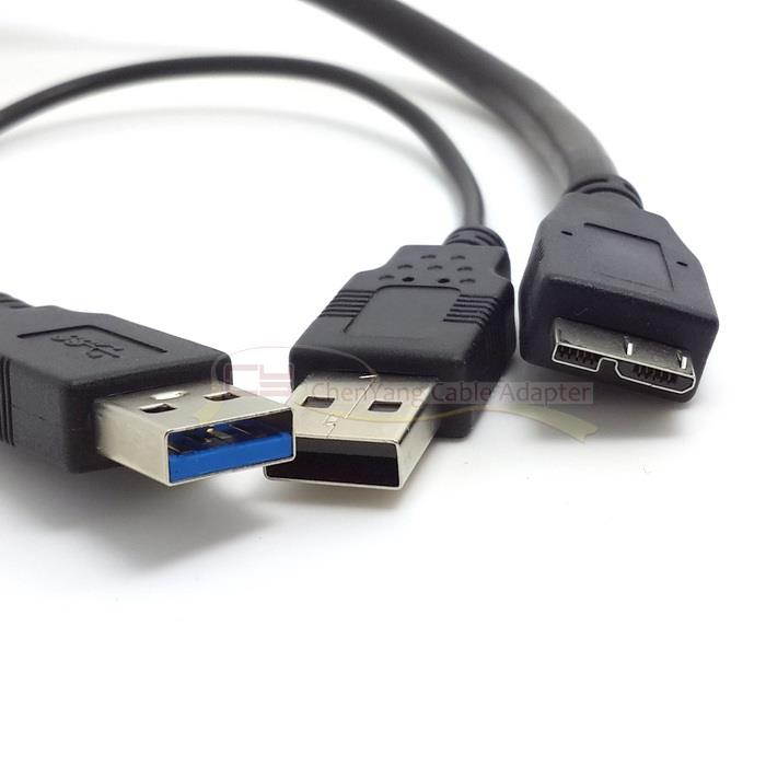 USB 3.0 Y Type Splitter cable A Male to Micro USB 3.0 Male for Hard Disk
