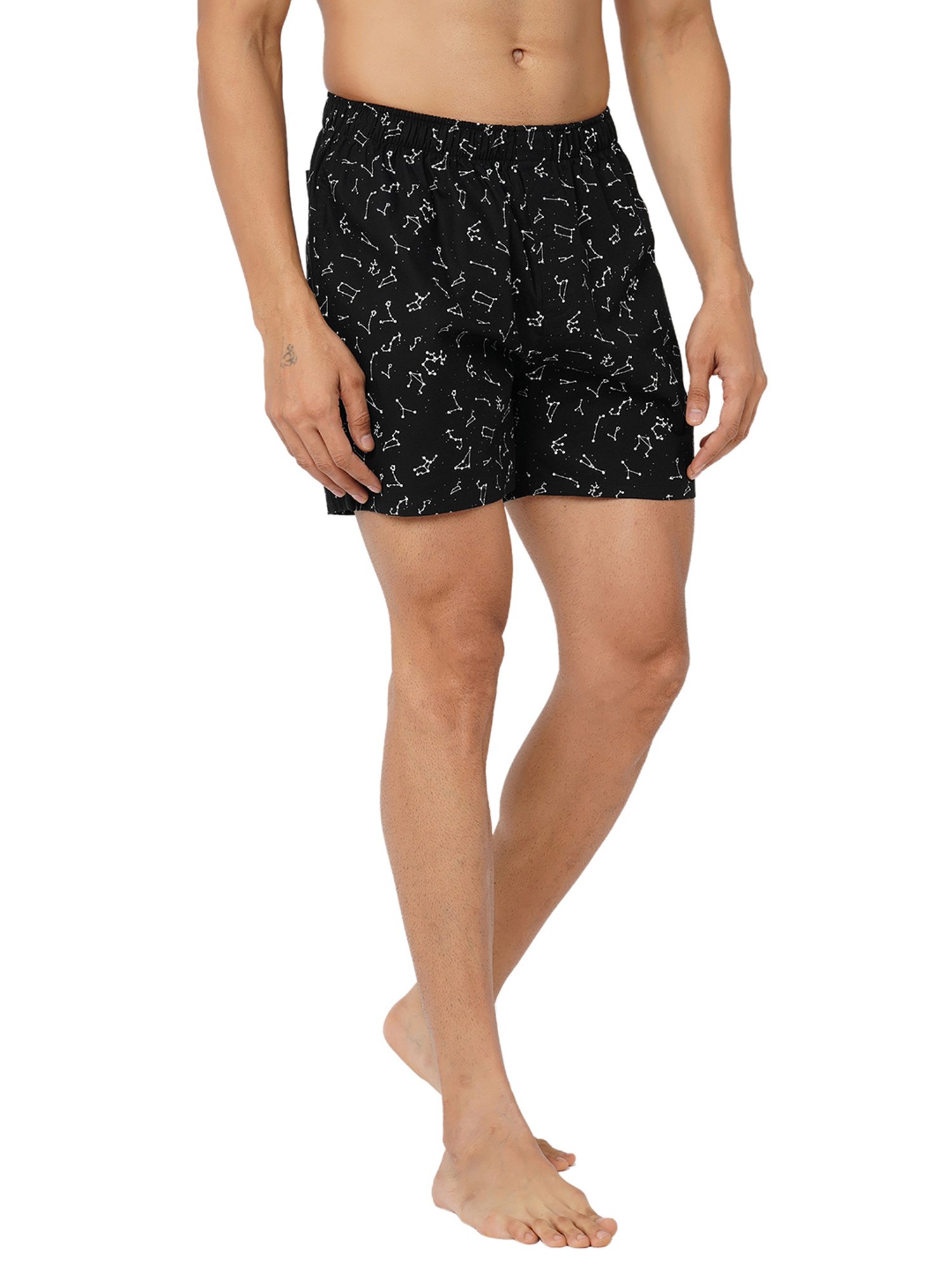 Fitz Black Printed Cotton Boxers