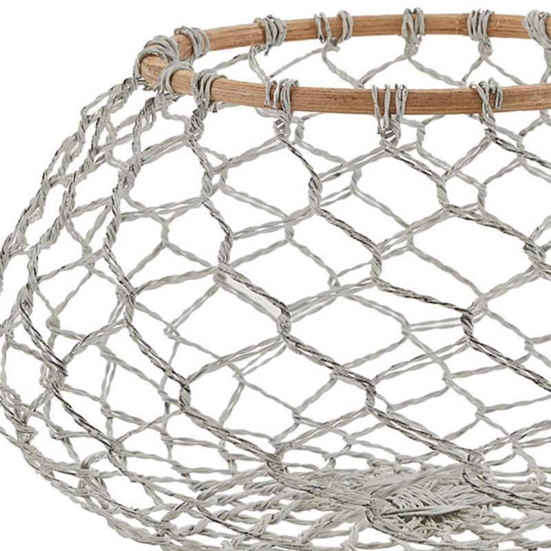 Park Designs Round Fishnet Wire And Wood Centerpiece Bowl - Gray