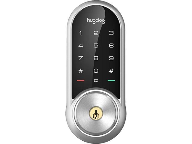 Hugolog HU03-SNL-BLU Smart Lock Dead Bolt w/ key Cylinder- Satin Nickle - With Bluetooth Hub for Remote Control
