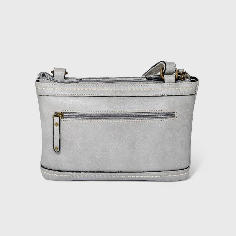 Concept Floral Print Crossbody Bag - Light Gray