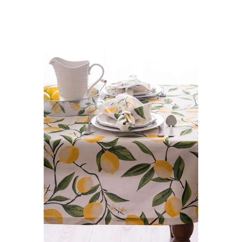 52" x 52" Cotton Lemon Bliss Kitchen Tablecloth - Design Imports
