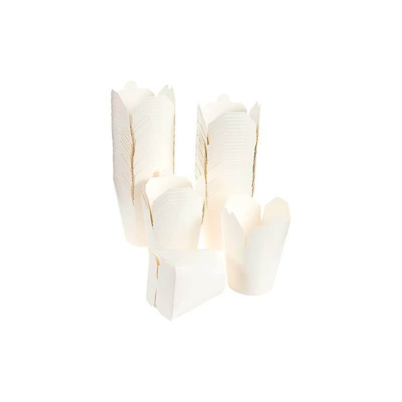 of 60 Chinese Takeout Food Containers - Take Out Boxes, to-Go Eating, Chinese Party Supplies 32oz, White - 4 x 4.5 x 3.3 Inches