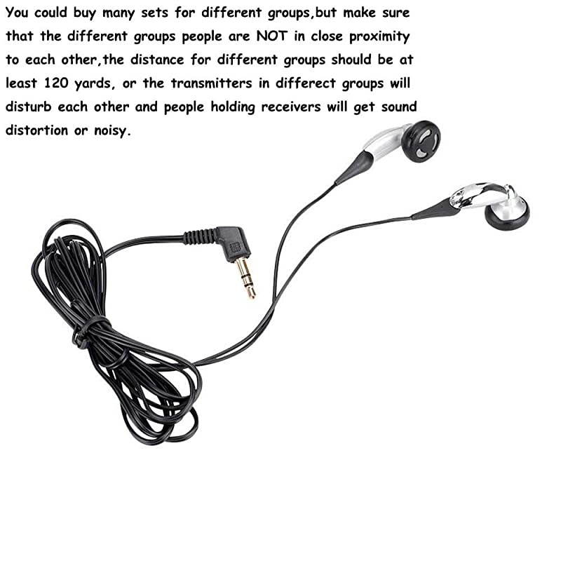 UHF-938 UHF Acoustic Transmission Wireless Headset Microphone Audio Tour Guide System for Church Churches Translation Teaching Travel Simultaneous Interpretation(1 Transmitter and 8 Receivers)