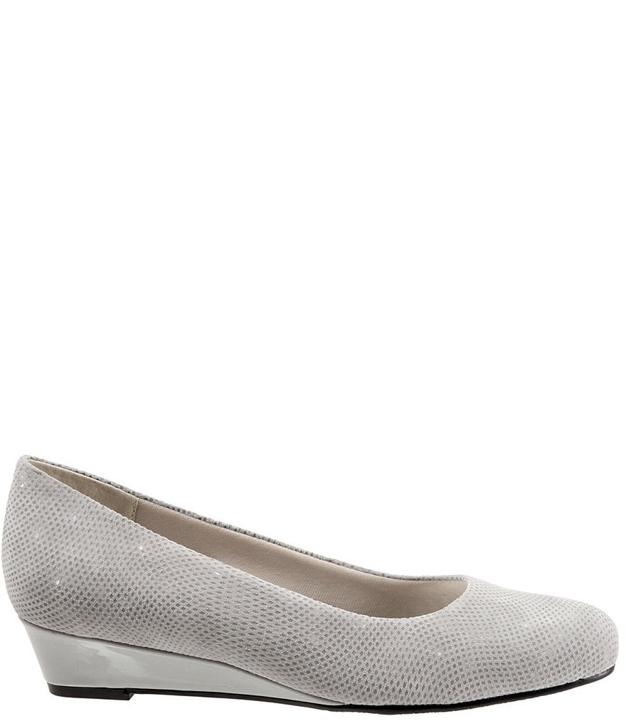 Trotters Lauren Patent Suede Leather Wedges