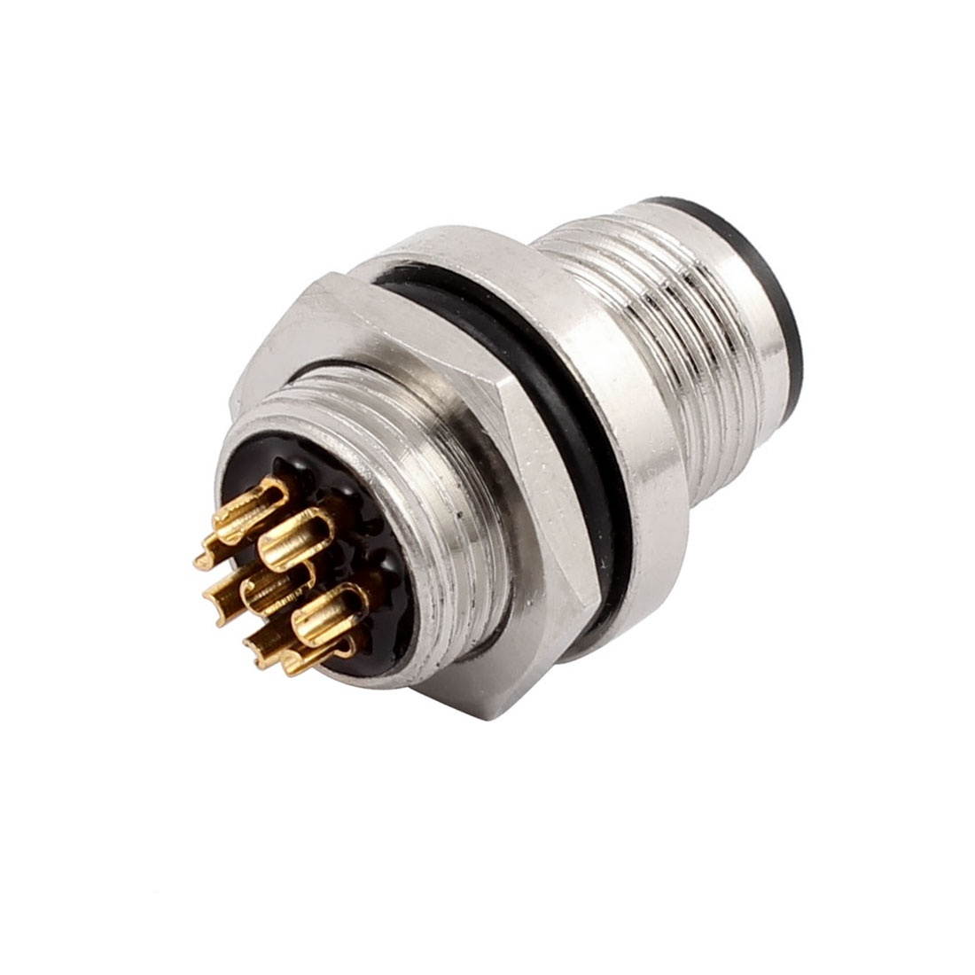 Waterproof Aviation Quick Cable Male Connector Adapter M12 8P 12mm Panel Hole