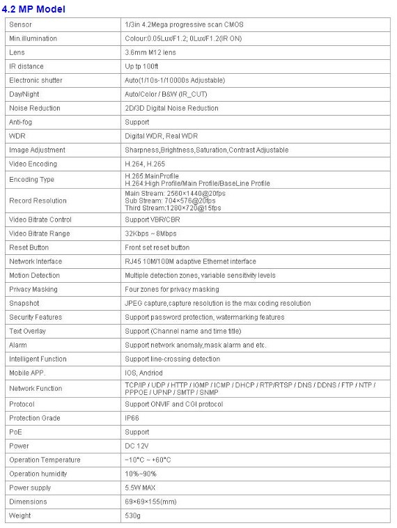 CCTV Eyemax 4MP Outdoor IR Bullet IP Security Camera 3.6mm Fixed lens Onvif POE IP66 Outdoor Weather Proof
