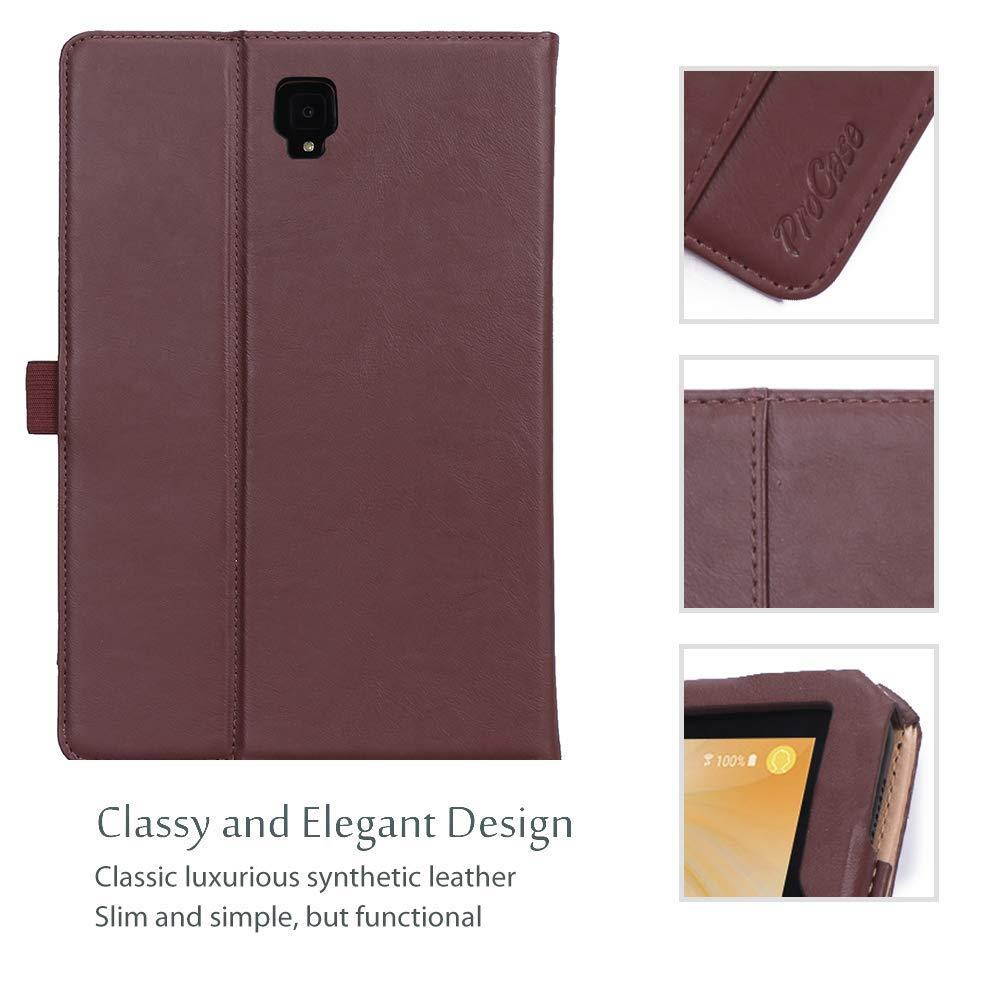 ProCase Folio Case for Galaxy Tab S4 10.5, Stand Protective Case Cover for Samsung Galaxy Tab S4 (10.5-Inch SM-T830 T835 T837) with S Pen Holder, Multiple Viewing Angles -Brown