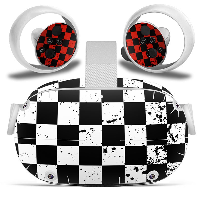 Amify Vinyl Skin Sticker for Oculus Quest 2 VR Headset Controller PVC Decals Cute Cartoon Wrap Cover for Oculus Quest 2 Accessories