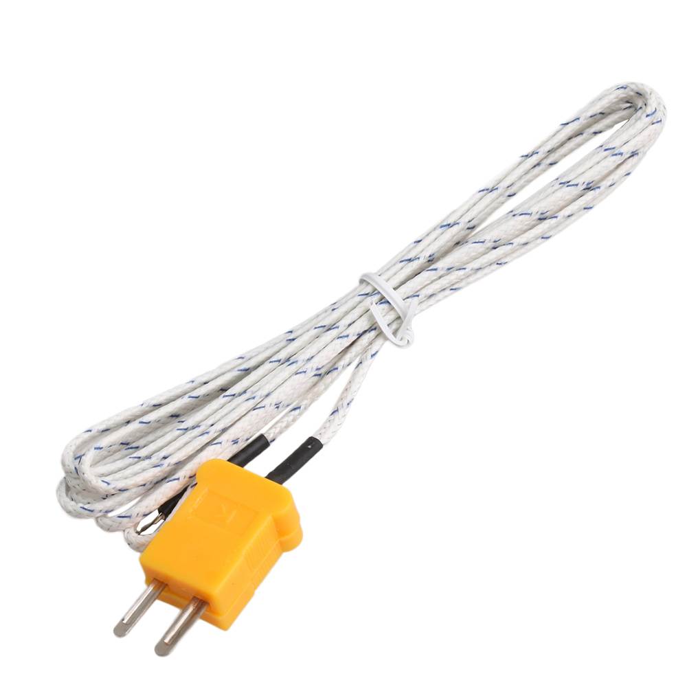 BQLZR 2m Thermocouple 0.66mm Probe Sensors K Type Mini-Connector Fiberglass Cable