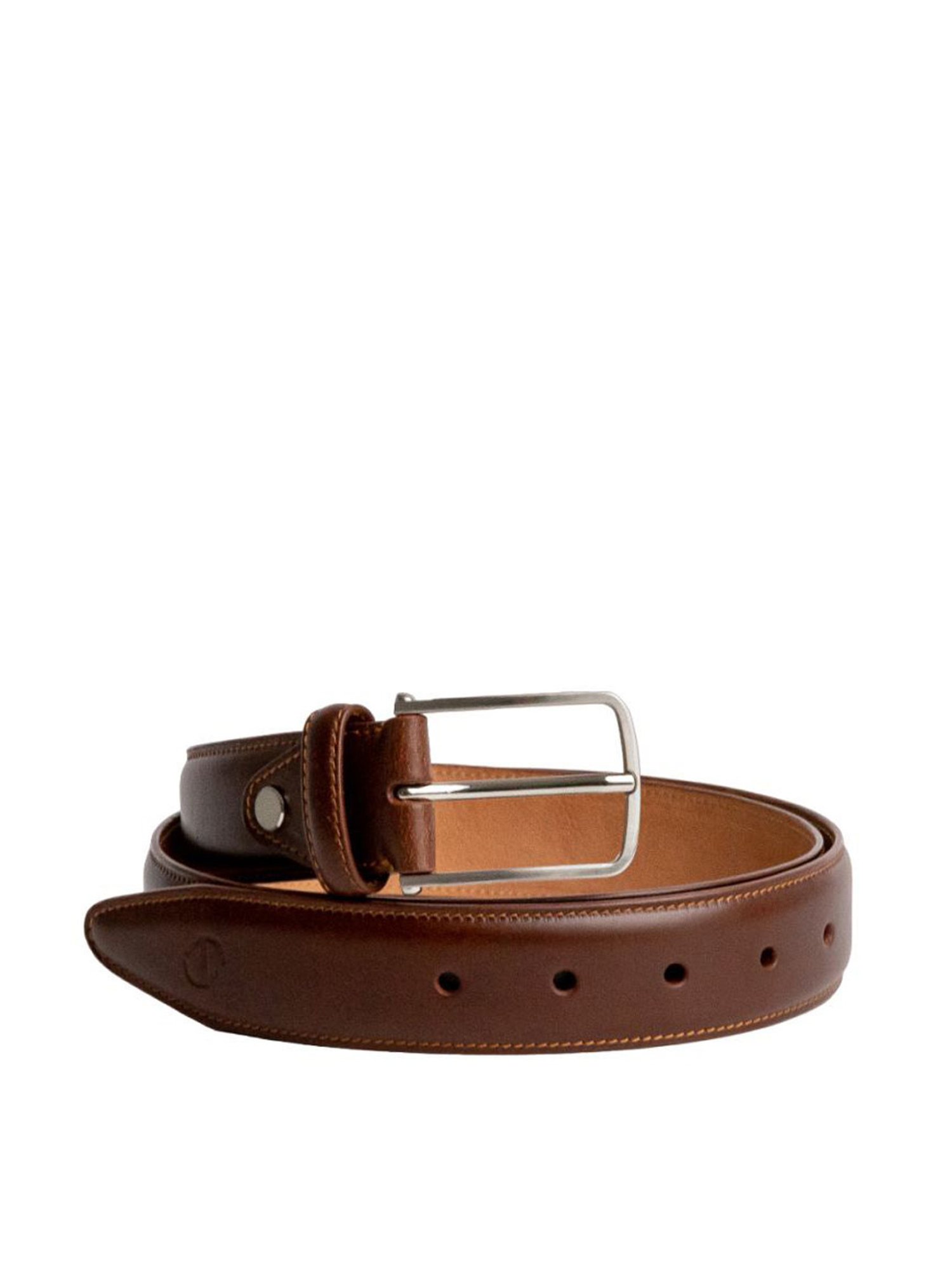James Aston Amadeo Timeless Cognac Leather Solid Waist Belt