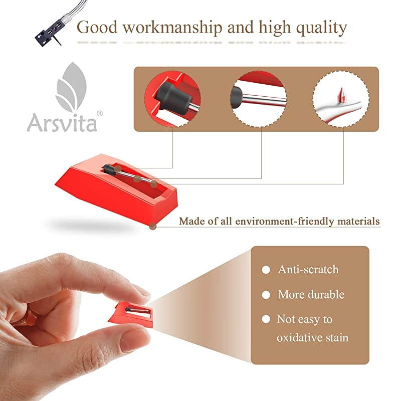 Record Player Needle Diamond Stylus Replacement for Turntable LPPhonoPhonograph 2 Pack