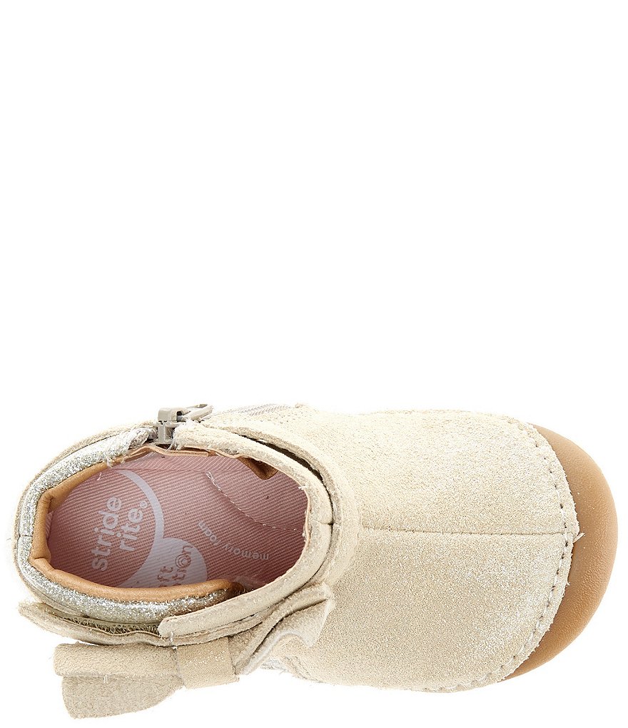 Stride Rite Girls' Genevieve Soft Motion Bow Detail Booties (Infant)