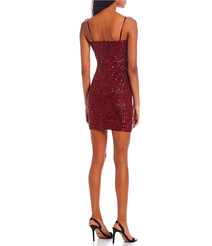 City Vibe Strapless Sequin-Embellished Cutout-Detailed Sheath Dress