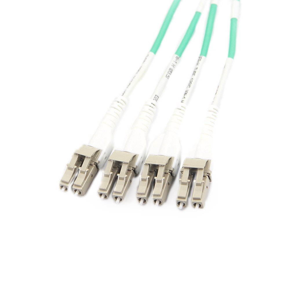 10Gtek MPO Fan-out Patch Cable, OM3 Multimode Fiber, MPO to 8xLC Uniboot, 1-meter(3.3ft)