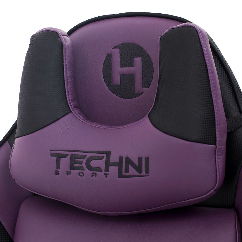 Ergonomic High Back Racer Style Video Gaming Chair Purple - Techni Sport