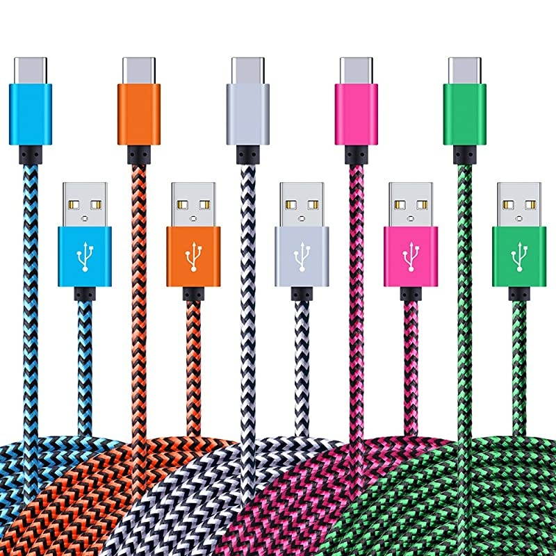 USB Type C Charger Cable for Google Pixel 44XL3a3a XL 5 Pack USBC Fast Charging Cords for LG Stylo 5Moto G7 G8 PlusG7 G8 PlaySamsung Galaxy S20 Note 10 and More