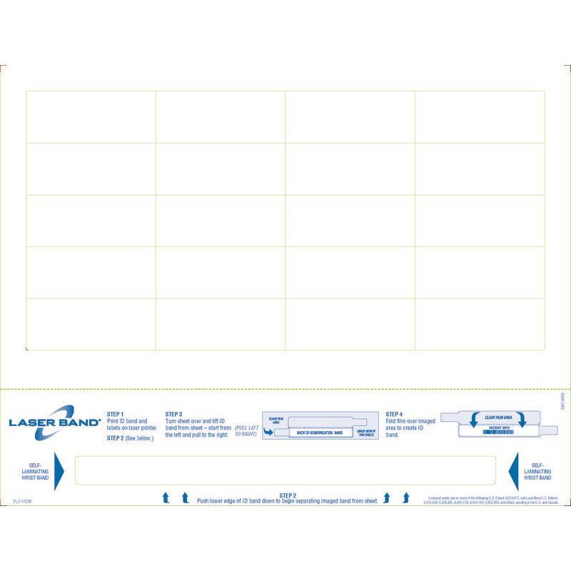 8-1/2" x 11" Adult Band w/ Clear Laminate & Labels (Carton of 1000)