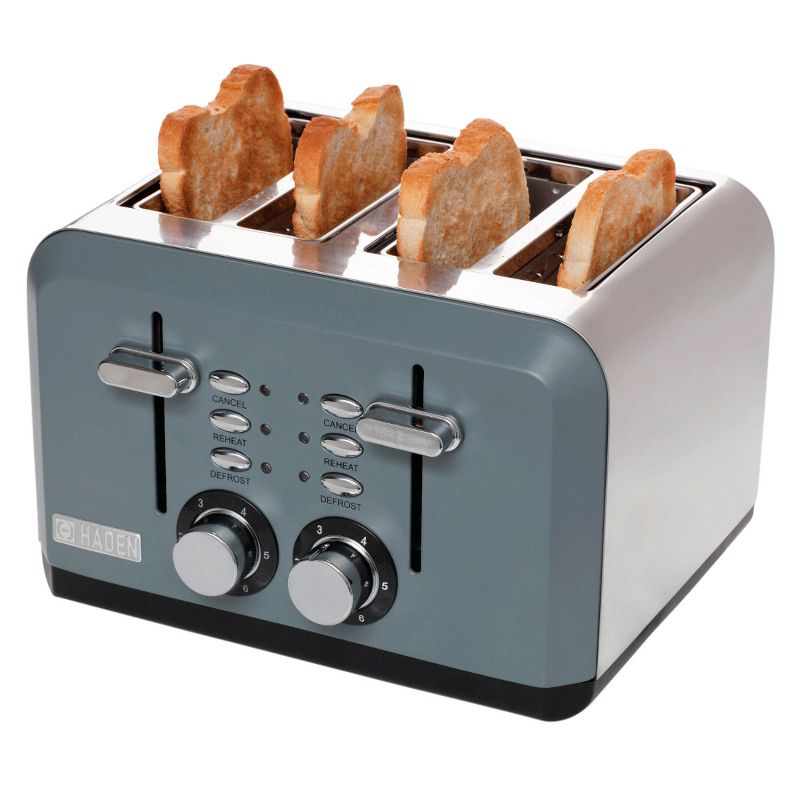 Haden Dorset 2-Slice Wide Slot Stainless Steel Countertop Retro Toaster with Adjustable Browning Control, Red