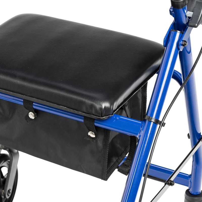 Drive Medical Aluminum Rollator with Fold Up and Removable Back Support and Padded Seat, Blue