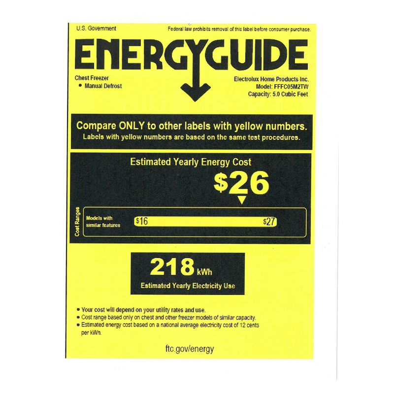 Frigidaire 5.0 cu ft Chest Freezer White