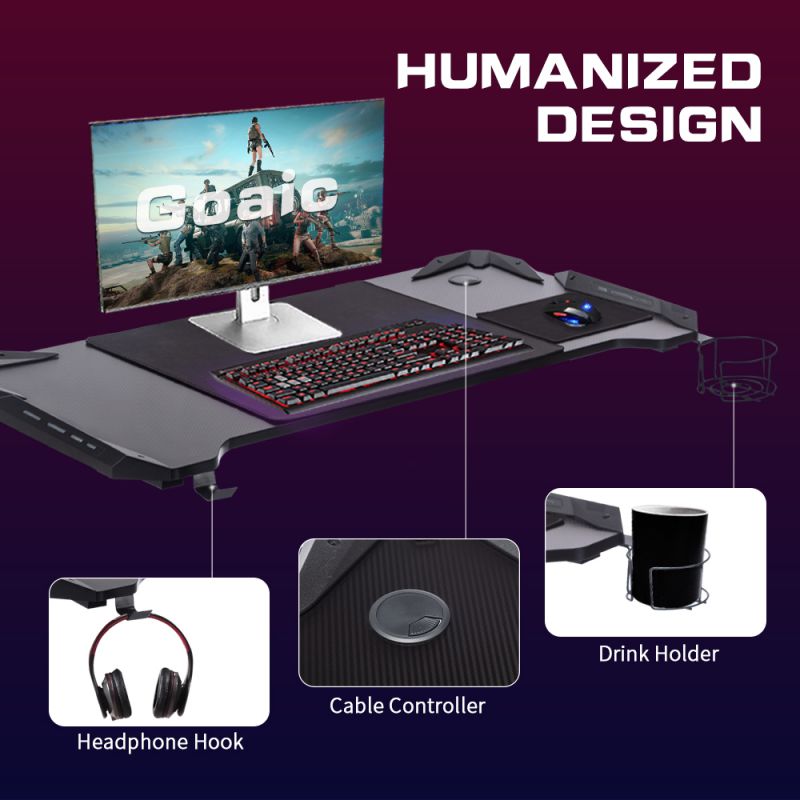 RESPAWN 3000 Gaming Computer Desk - Ergonomic Height Adjustable Gaming Desk, in Blue (RSP-3000-BLU)