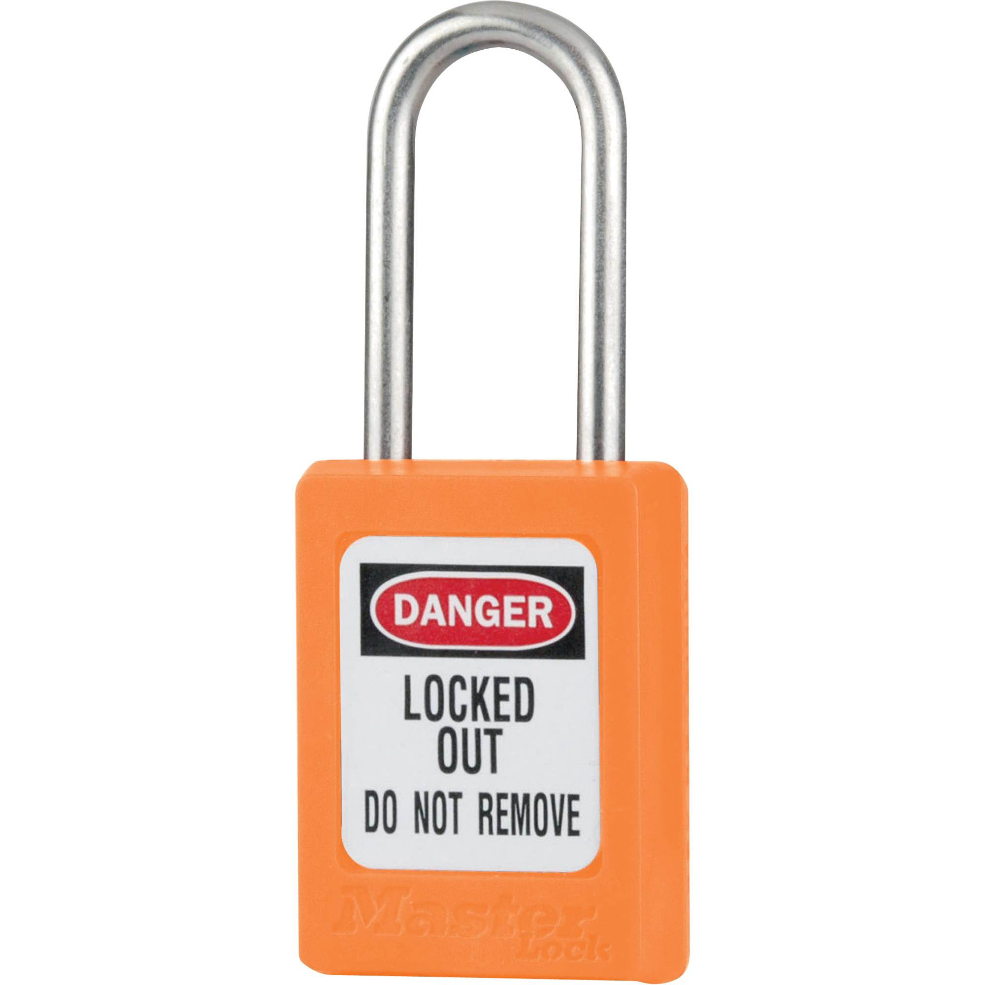 Lockout Padlock, Keyed Different, Orange, 3/16 In.