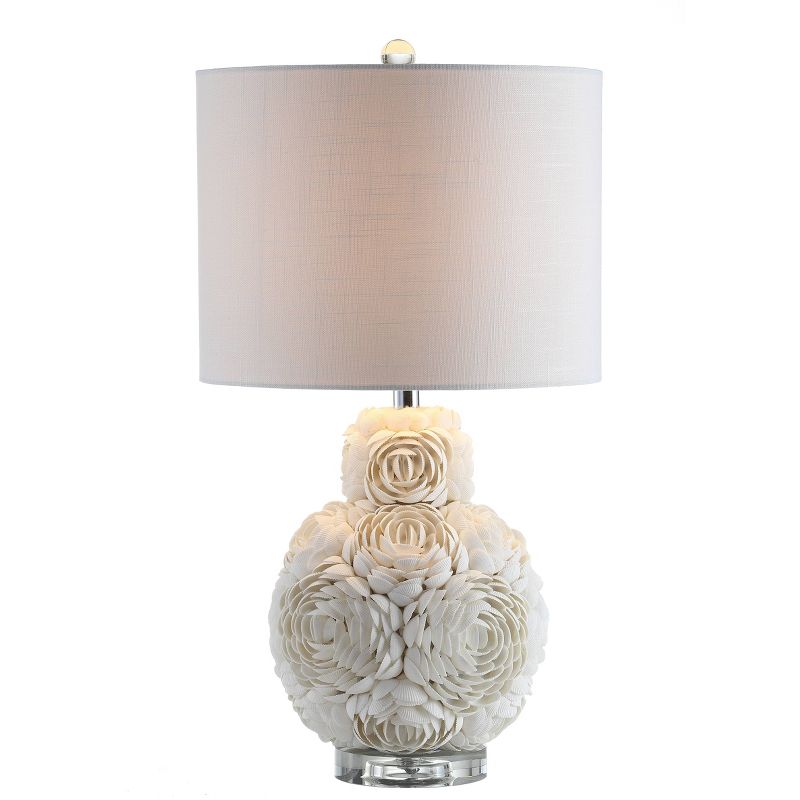 24" Seashell Rosette Table Lamp (Includes LED Light Bulb) White - JONATHAN Y