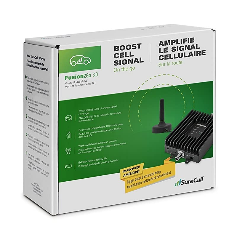 Fusion2Go 3.0 Cell Phone Signal Booster for Vehicle | Whole vehicle coverage for multiple devices | Boosts Voice, data for 4G, LTE, 3G, Model:SC-FUSION2GO3