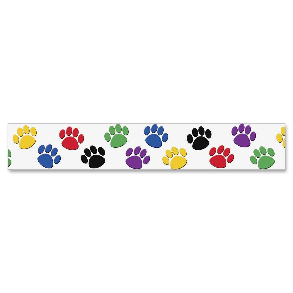 Teacher Created Resources 4641 Paw Prints Border Trim, 3'' x 35'' Panels, Paw Prints, 12/Pack