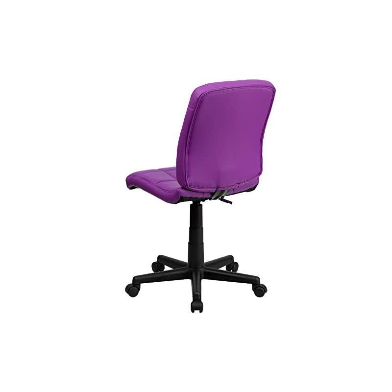 Mid-Back Purple Quilted Vinyl Swivel Task Office Chair