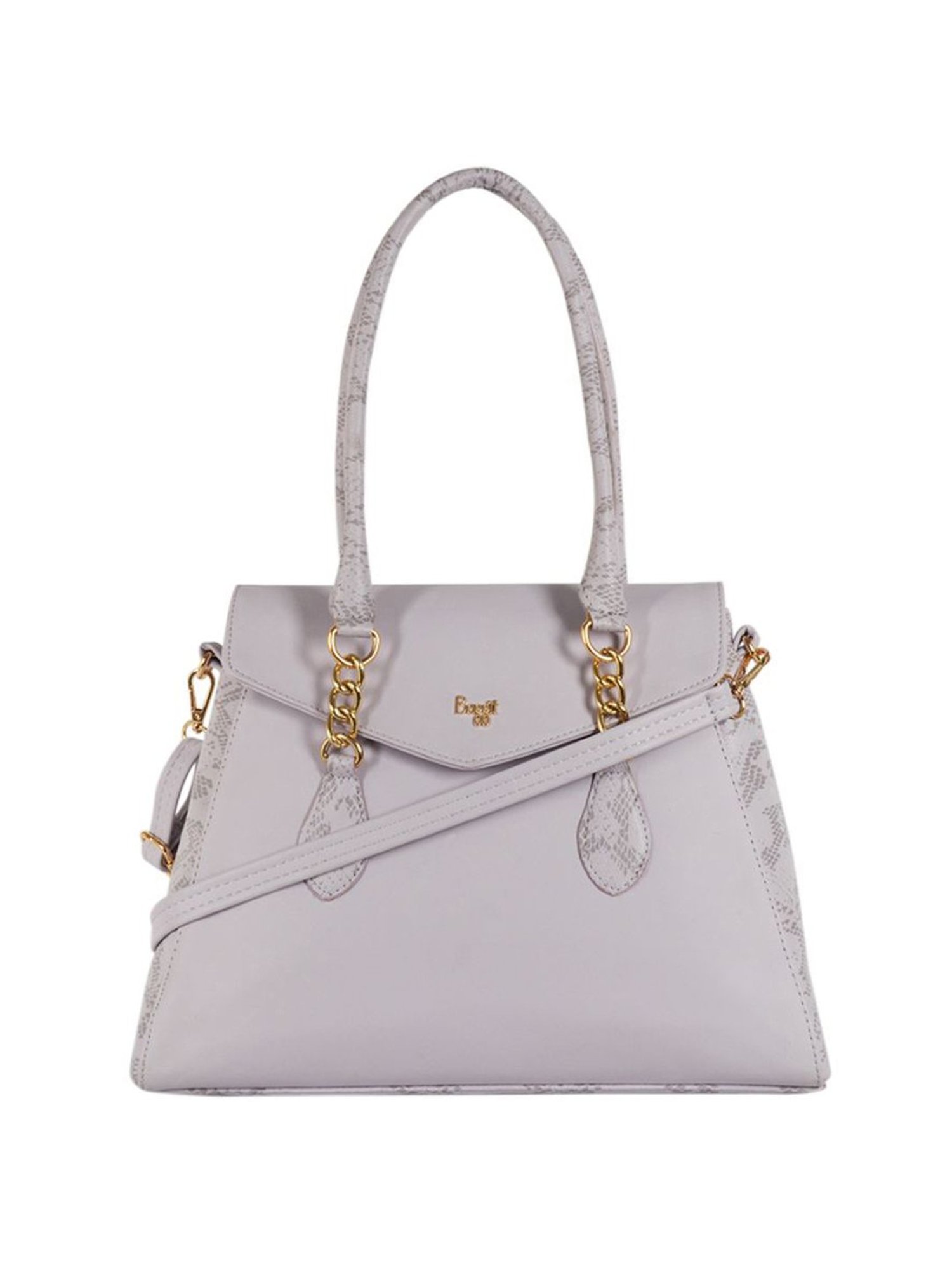 Baggit Grey Solid Medium Handbag