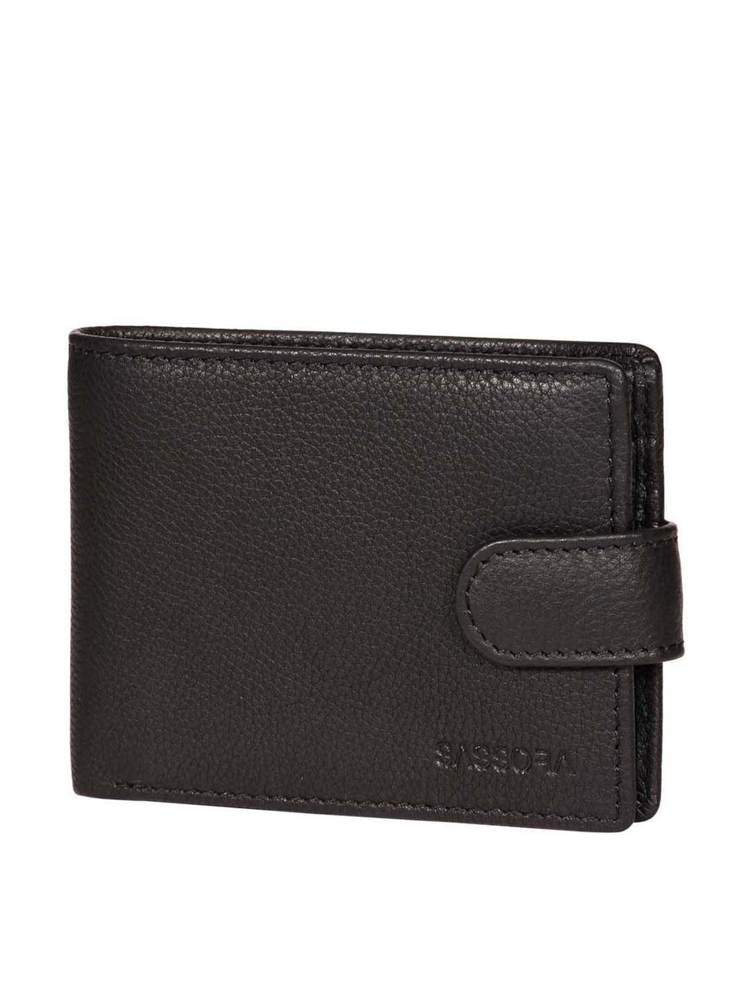 SASSORA Black Casual Leather Rfid Bi-Fold Wallet for Men