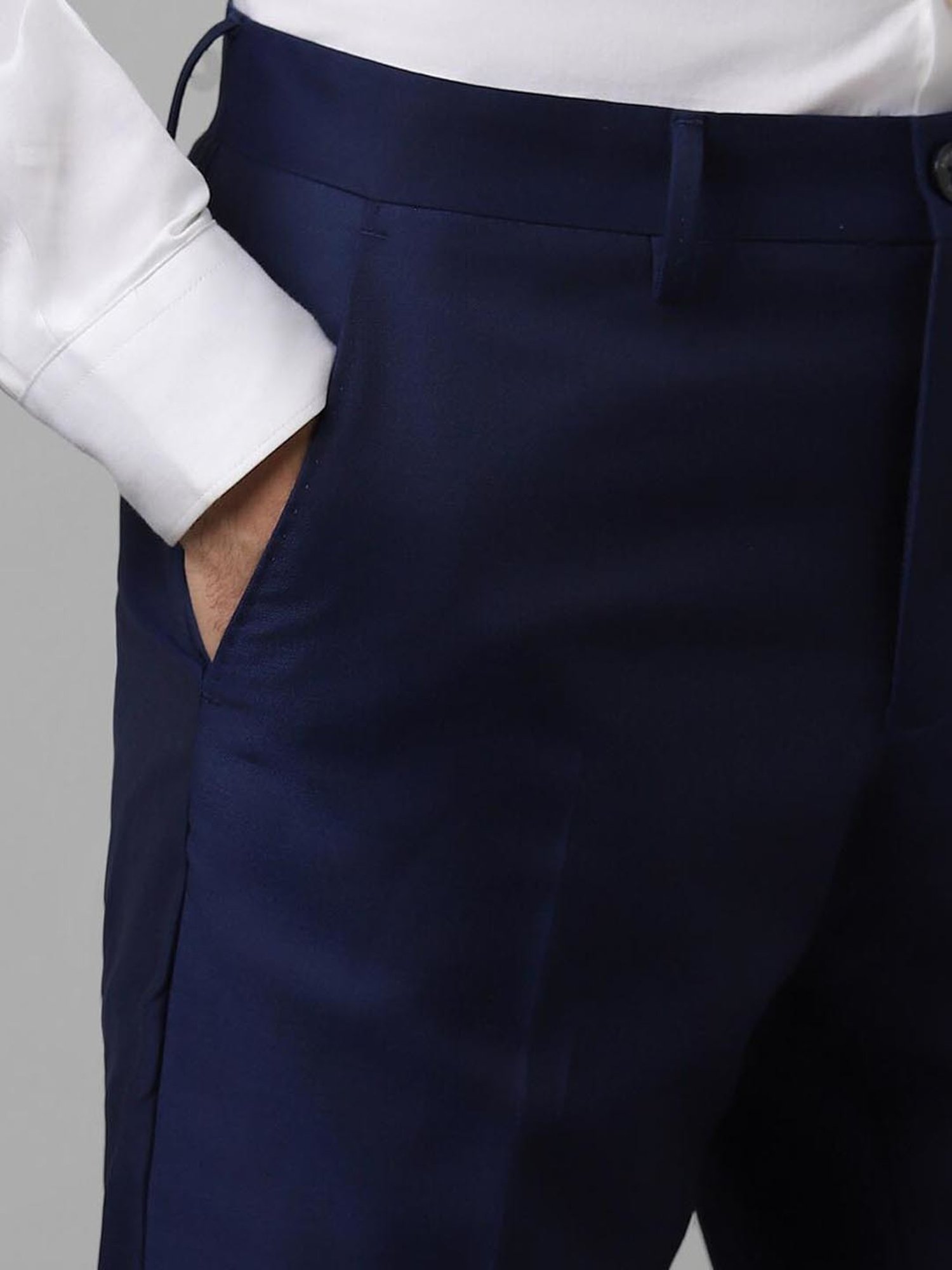 Allen Solly Navy Slim Fit Trousers