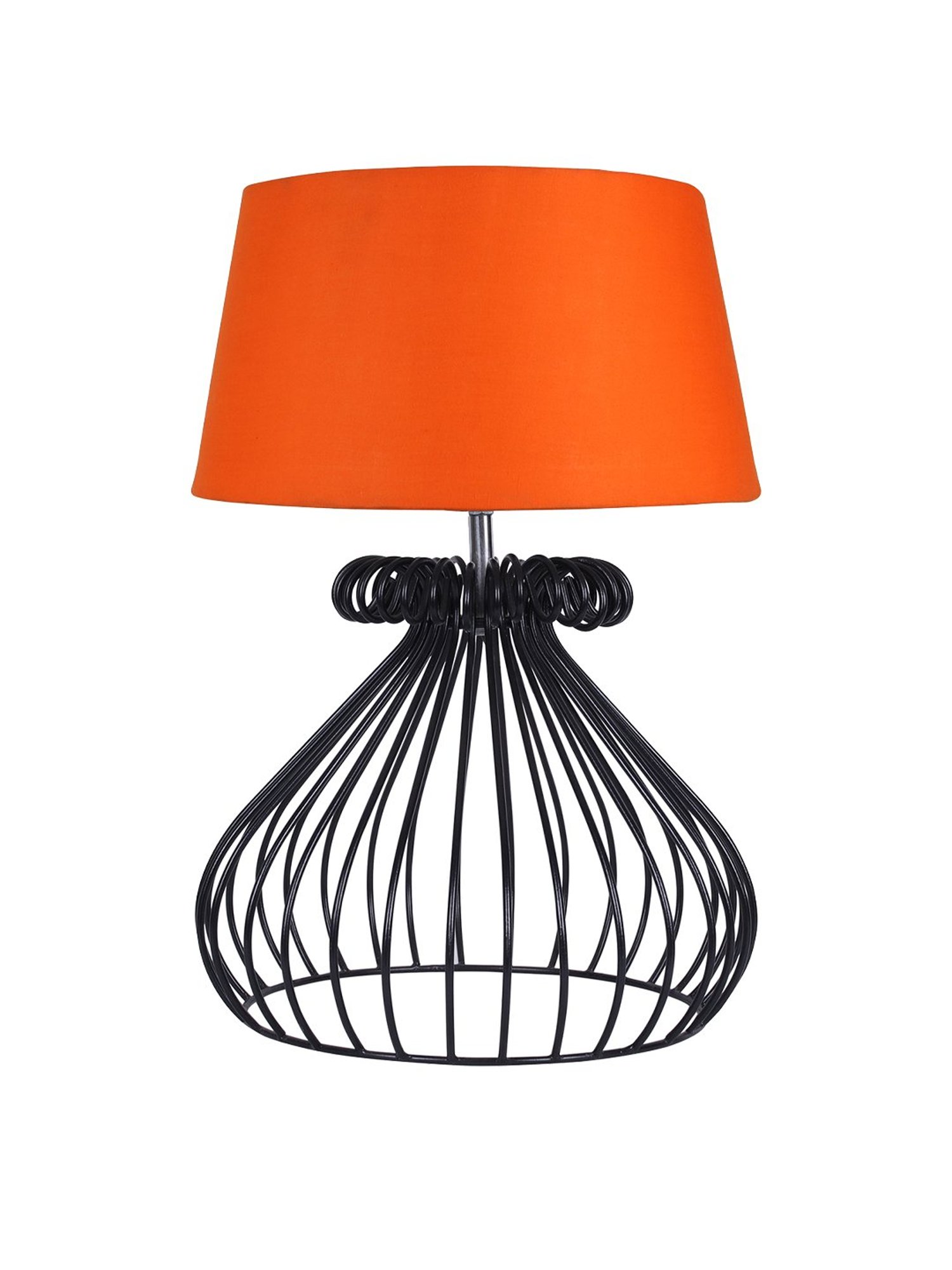 Homesake Orange Minimalist Small Bedside Table Lamp with Hollowed