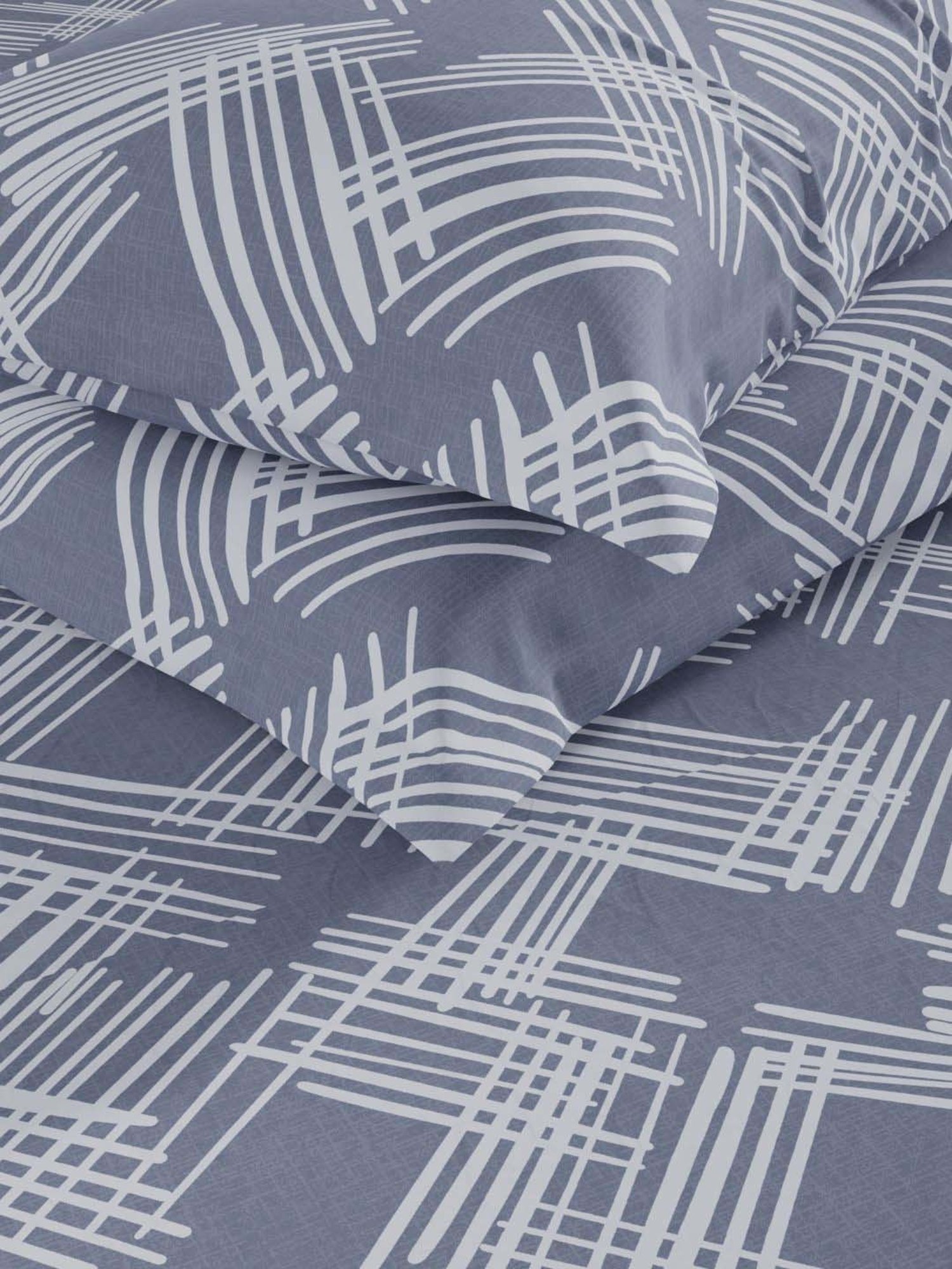 Bianca Envogue Grey 152 TC Micro Fabric Double Bedsheet with 2 Pillow Covers