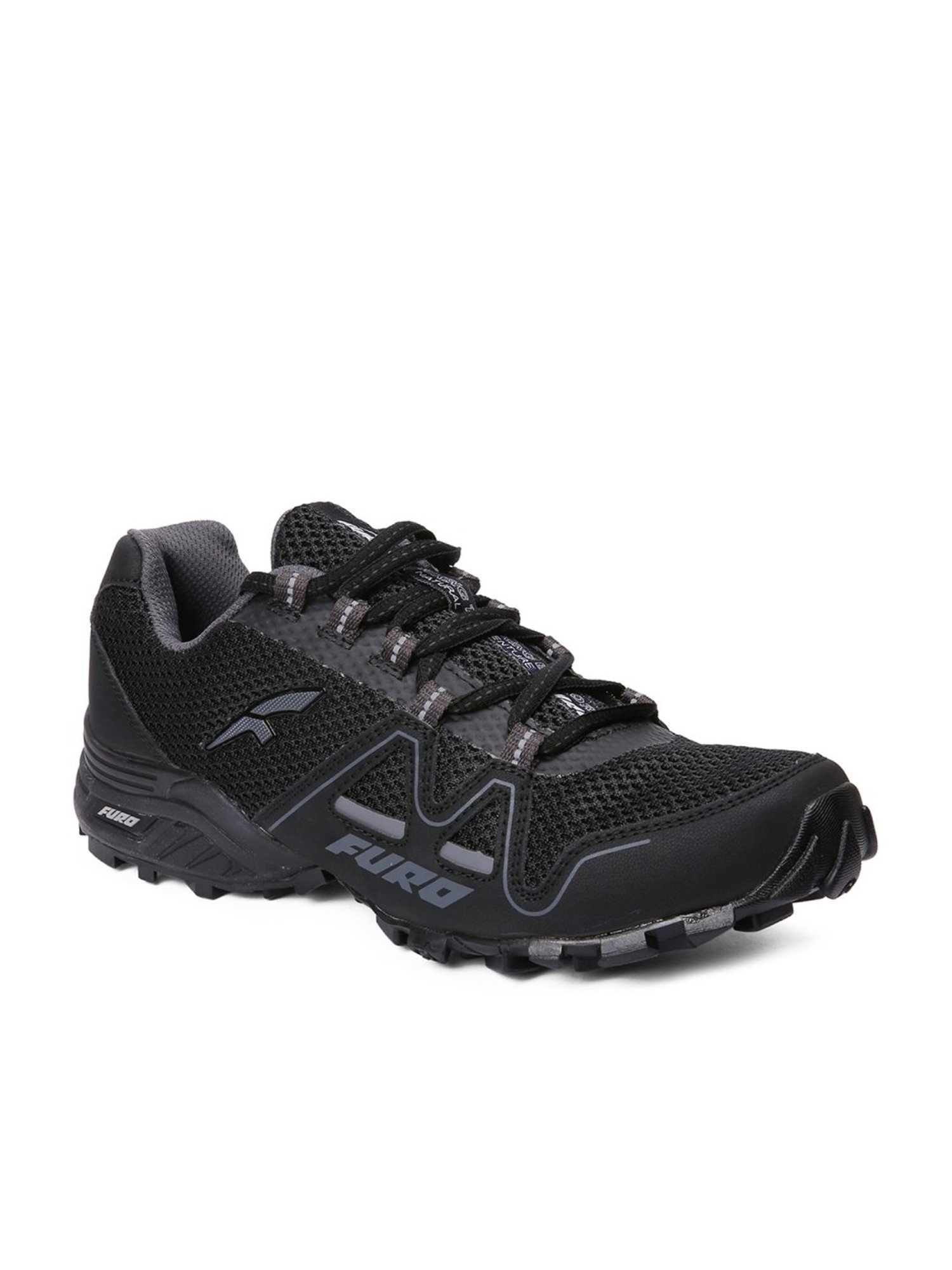 Furo by Red Chief Men's Black Hiking Shoes