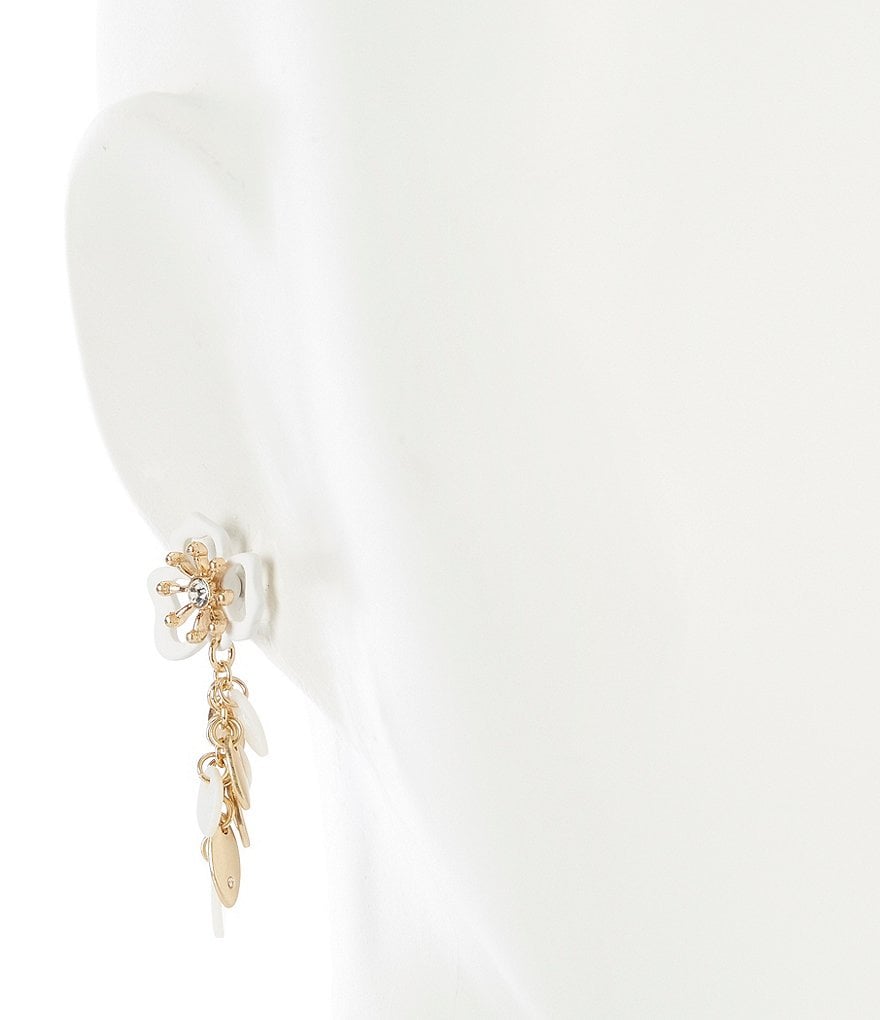 Lonna & Lilly White Flower Linear Earrings
